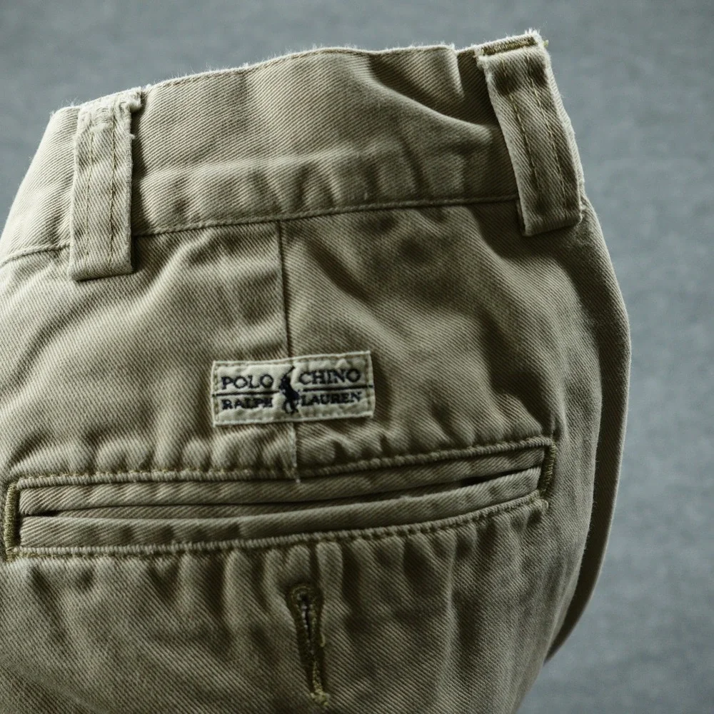 Polo Ralph Lauren Chino Pants Mens 35x32 Tan Straight Leg Cotton Button Fly